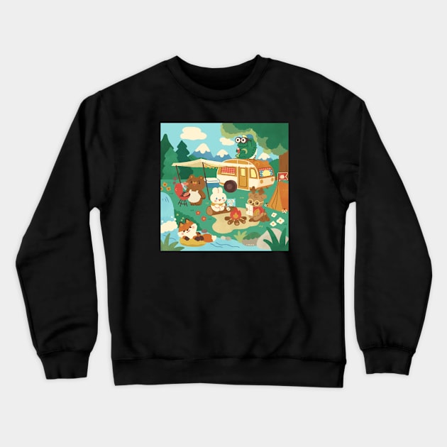 Camping friends Crewneck Sweatshirt by chichilittle